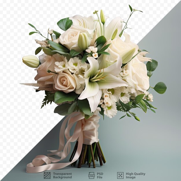 PSD preciosas flores blancas para una boda.