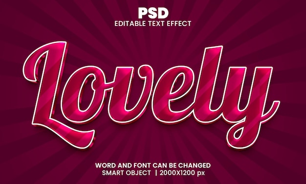 Precioso efecto de texto de Photoshop editable en 3d Estilo con fondo