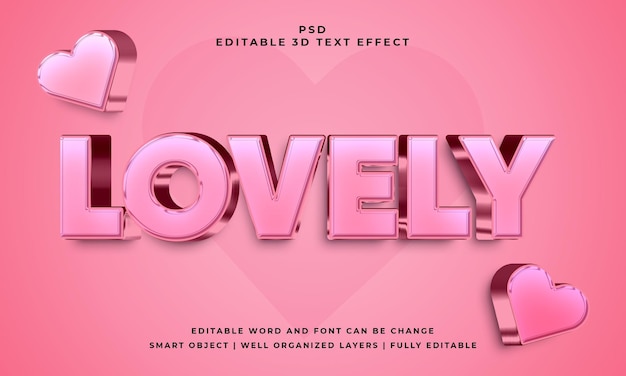Precioso efecto de texto psd editable en 3d con fondo