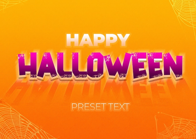 PSD preestablecido de texto de halloweenpsd