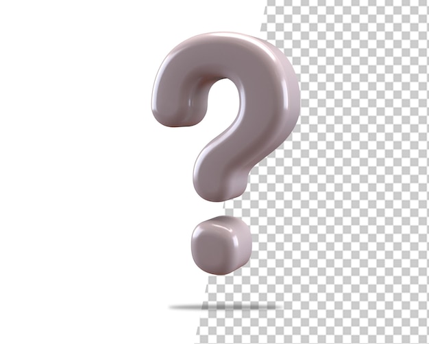 pregunta gris signo 3d render