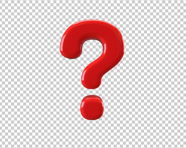 Pregunta texto rojo renderizado 3d