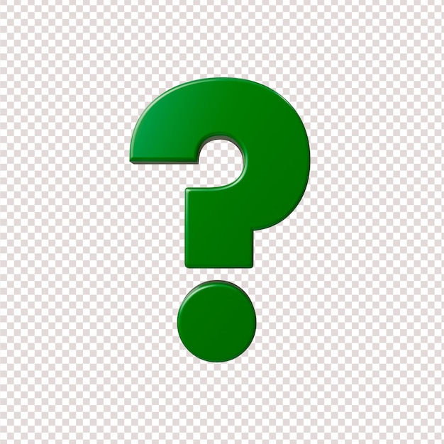 una pregunta verde sobre un fondo blanco con un signo de interrogación verde