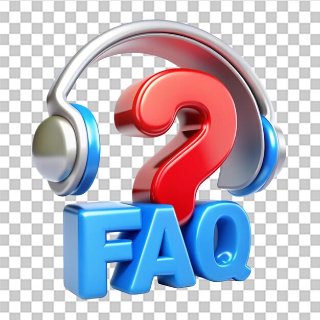 Preguntas frecuentes 3D centro de ayuda de apoyo al servicio al cliente icono aislado en fondo transparente