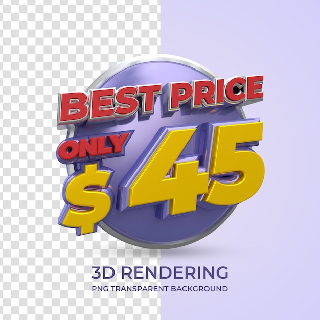 Preisschild 3D-Rendering isolierten transparenten Hintergrund