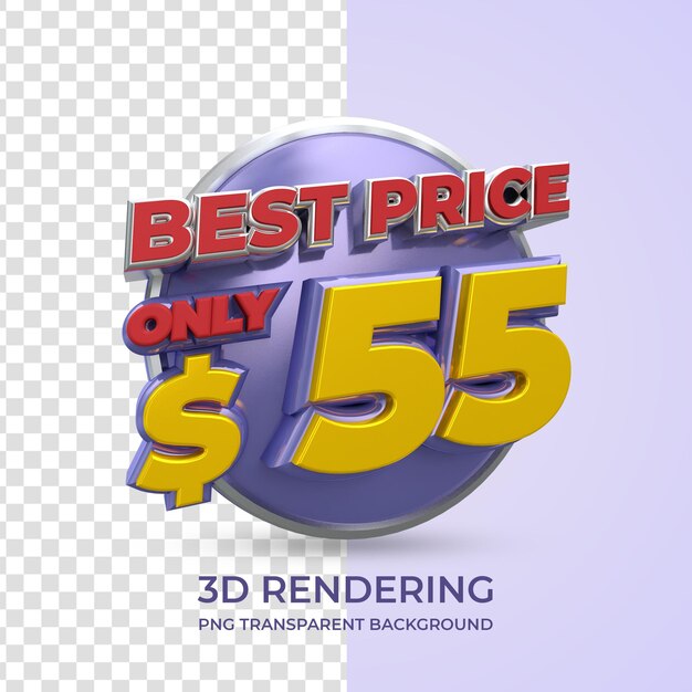 Preisschild 3D-Rendering isolierten transparenten Hintergrund