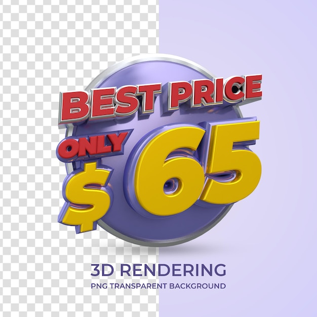 Preisschild 3D-Rendering isolierten transparenten Hintergrund