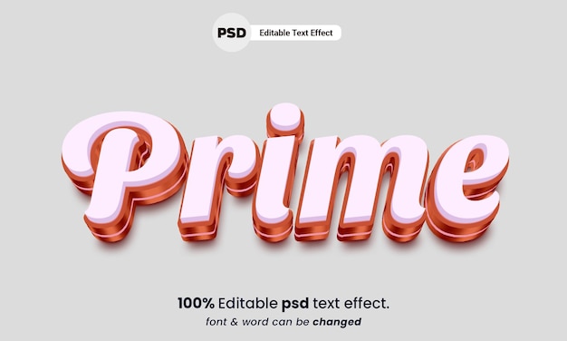 Premier effet de texte psd modifiable 3d