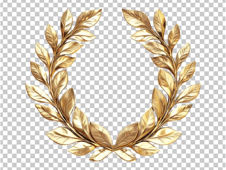 PSD premio de corona de laurel contra un fondo transparente para premios de logros diseños ceremoniales o visuales relacionados con el reconocimiento