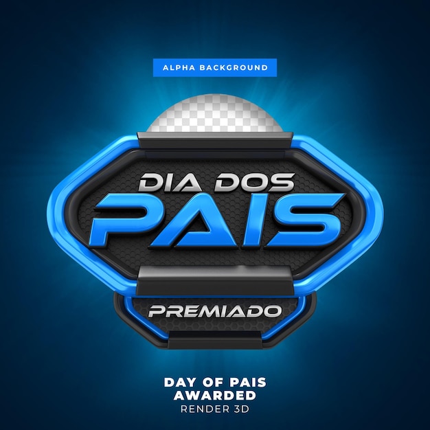 Prémio do Dia do Pai vencedor de selo 3D