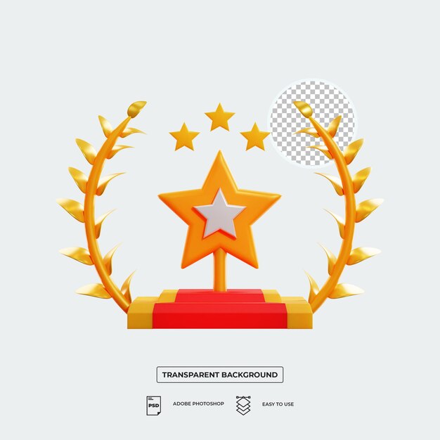 Premio eventos icono composición 3d aislado premium psd