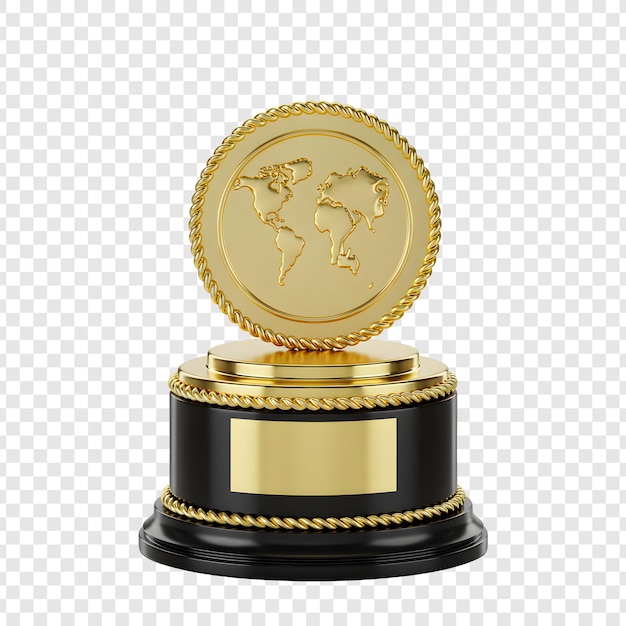 Premio Globo de Oro que representa el logro y el éxito globales