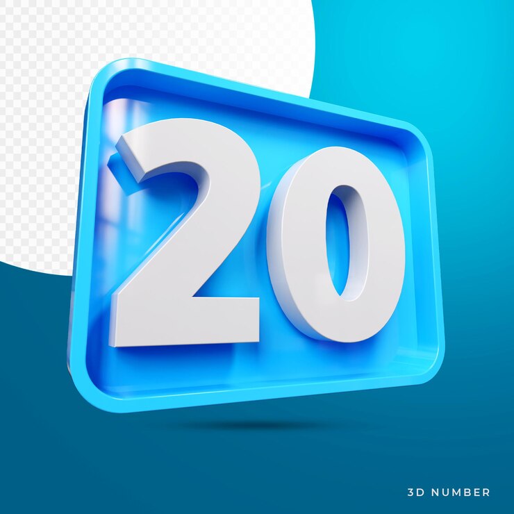 Premio numero 3D blu