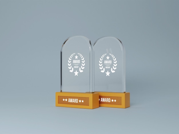 Premio trofeo de cristal en transparente