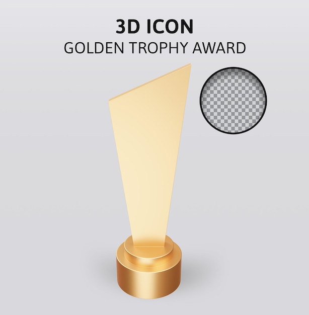 PSD premio del trofeo de oro ilustración de renderización en 3d