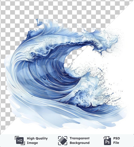 PSD premium abstrato ondas rabiscos símbolo vetorial movimento oceânico no oceano