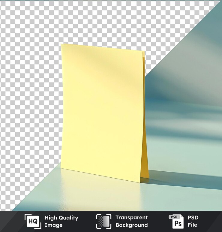 PSD premium amarillo pegajoso post it nota png clipart