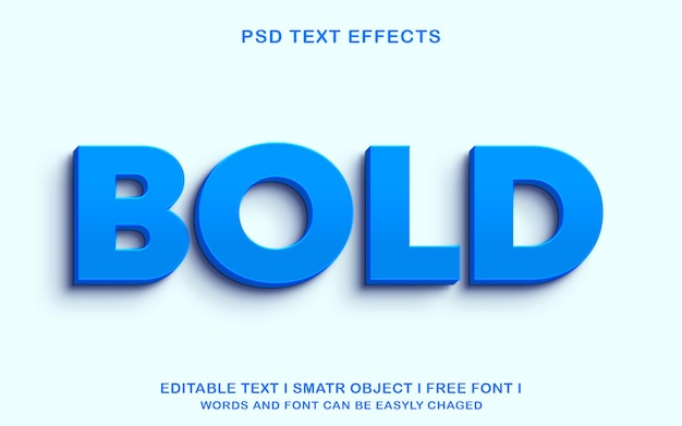 Premium BOLD PSD-Texteffektdesign 3d