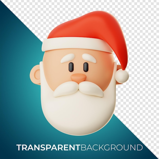 PSD premium christmas santa claus icon 3d rendering sobre fondo aislado png