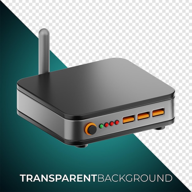 premium computer parts internet modem icon 3d rendering on isolated background