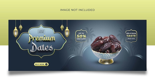 Premium dates früchte social media banner cover template design