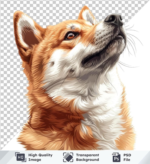 PSD premium de cão shiba inu retrato de cão akita inu ilustração vetorial em um fundo isolado