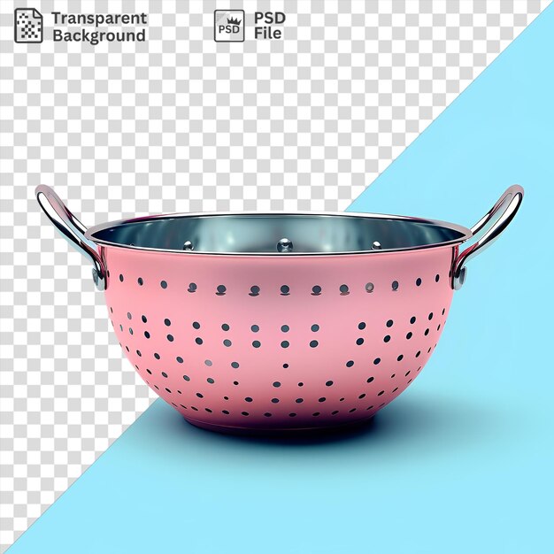 PSD premium de colander em uma tigela em fundo rosa