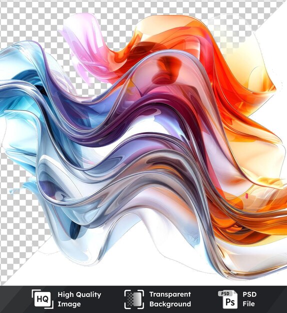 PSD premium de líquido colorido com formas abstratas em um fundo isolado