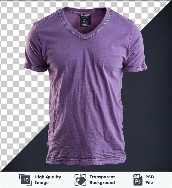 Premium de vista frontal capturar uma camiseta premium lavanda materiais técnicos etiqueta de tecido