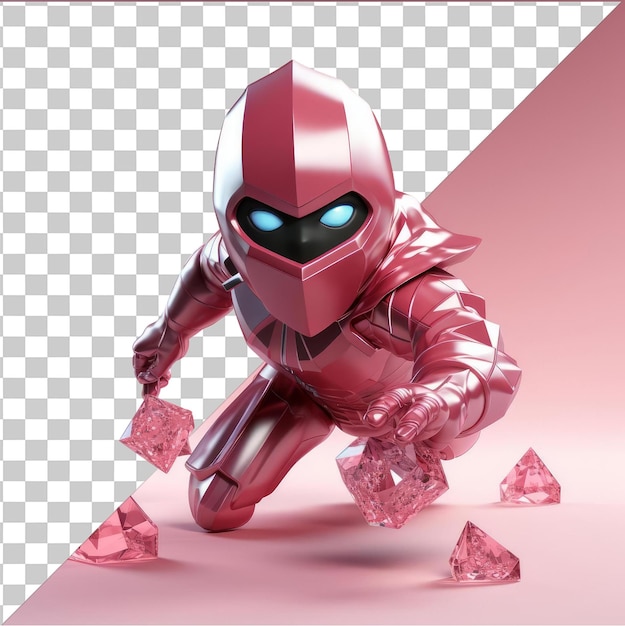 PSD premium de dessin animé de voleur 3d volant un diamant