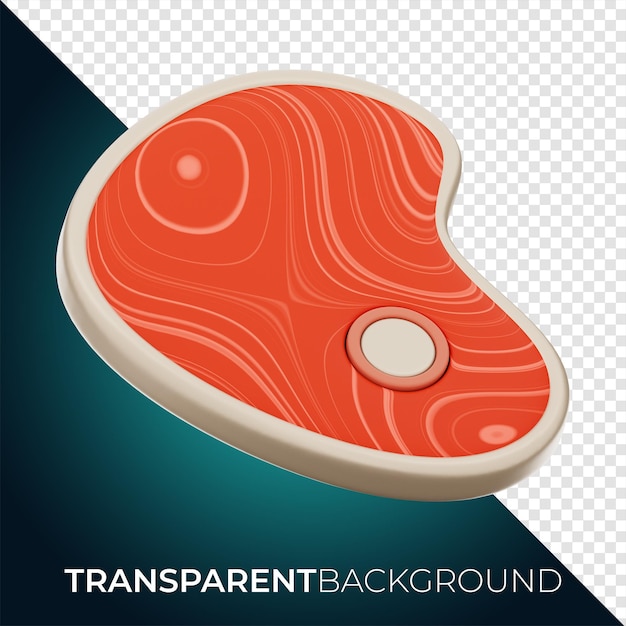 Premium-Food-Steak-Fleisch-Symbol 3D-Rendering auf isoliertem Hintergrund PNG