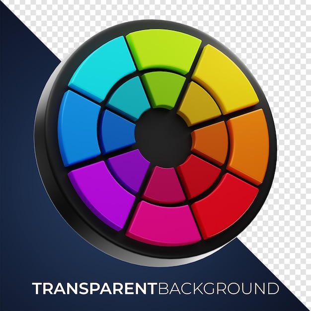 Premium-Grafikdesign Farbpalette Symbol 3D-Rendering auf isoliertem Hintergrund PNG