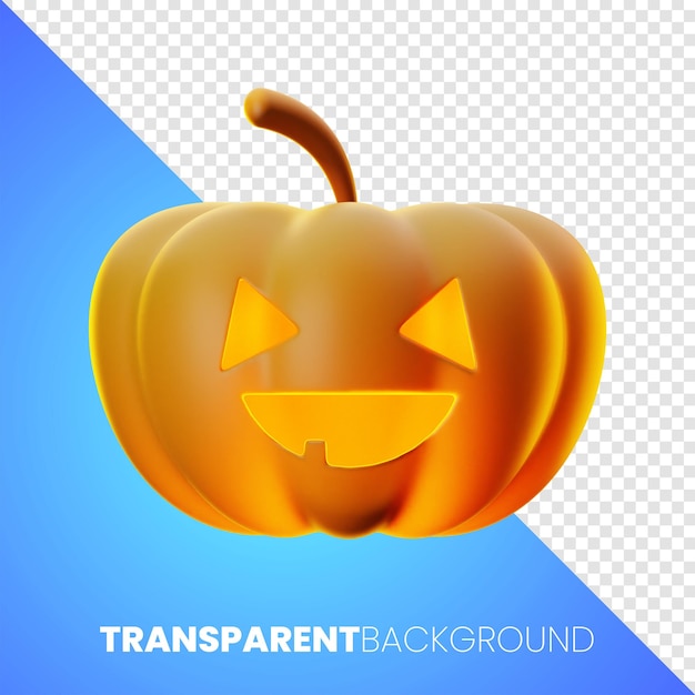 Premium-Hallowen-Kürbis-Symbol 3D-Rendering auf isoliertem Hintergrund