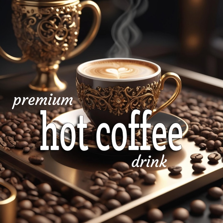 PSD premium hot coffee drink social media template psd