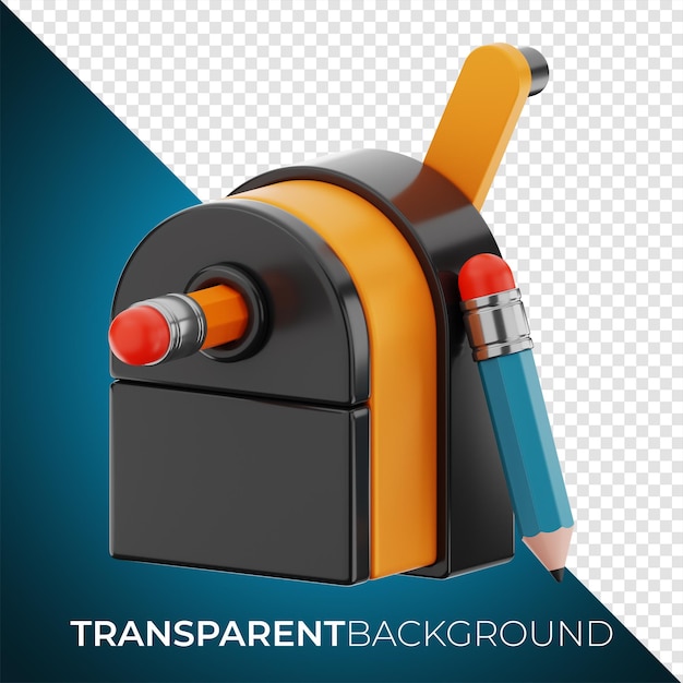 Premium icona temperamatite rendering 3d su sfondo isolato PNG