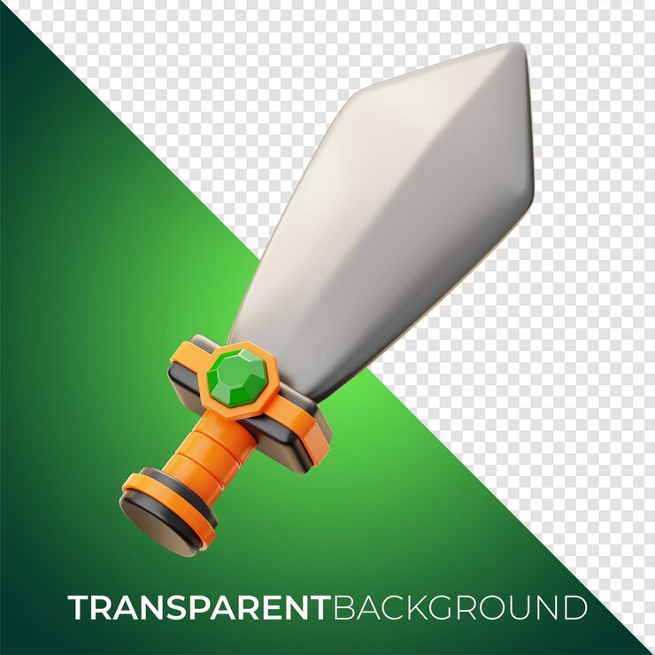 PSD premium juego guerrero espada icono 3d renderizado sobre fondo aislado png