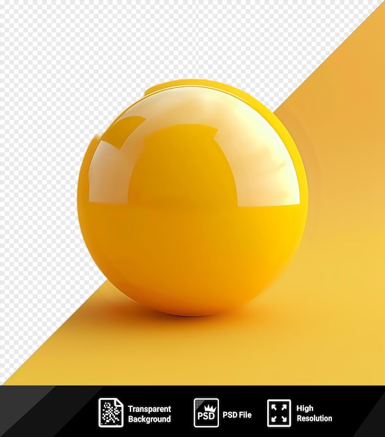 PSD premium de kugels œuf jaune jette une ombre sombre sur un fond jaune avec une boule jaune au premier plan png
