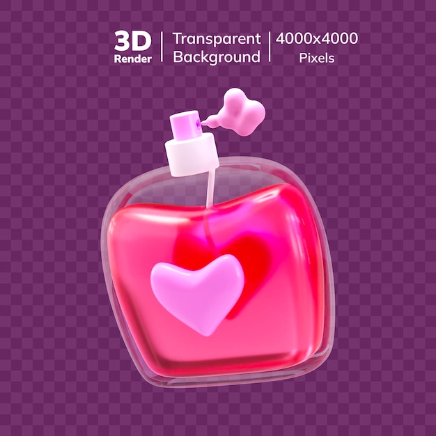 PSD premium liebestrank 3d-symbol liebesparfüm valentinstag liebe romantischer duft