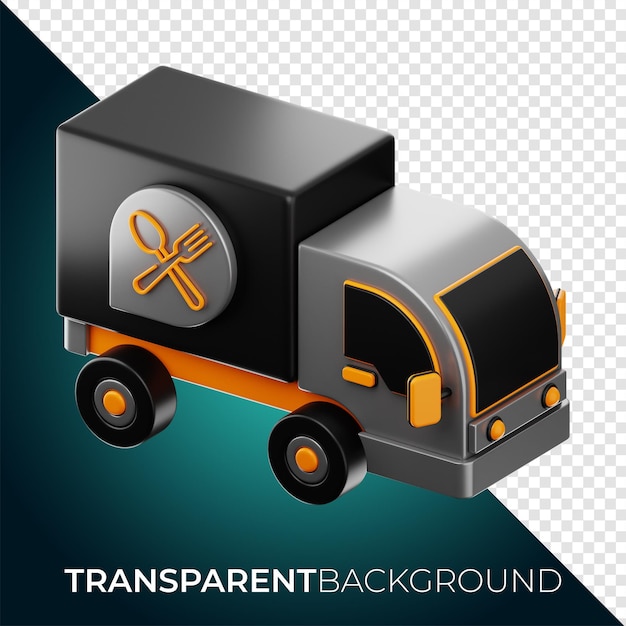 Premium-lkw-symbol 3d-rendering auf isoliertem hintergrund png