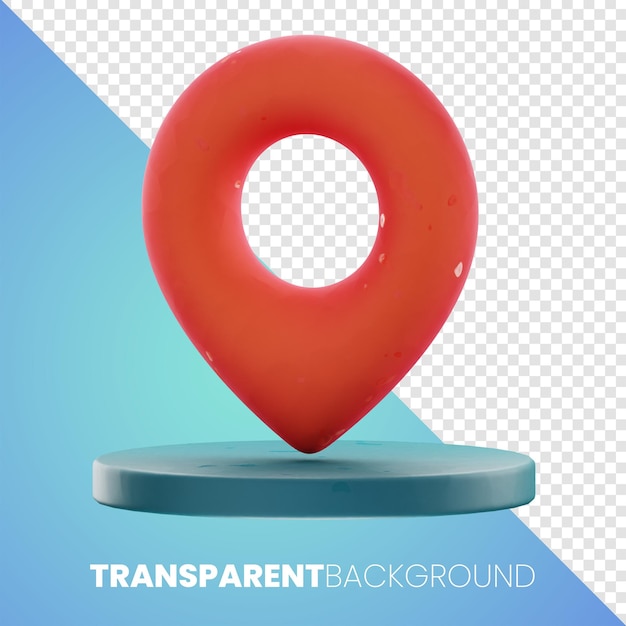 Premium location multimedia user interface Icon 3D Rendering PNG Transparent Background