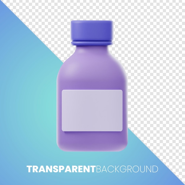 PSD premium medicine bottle health medical ícone renderização em 3d png fundo transparente