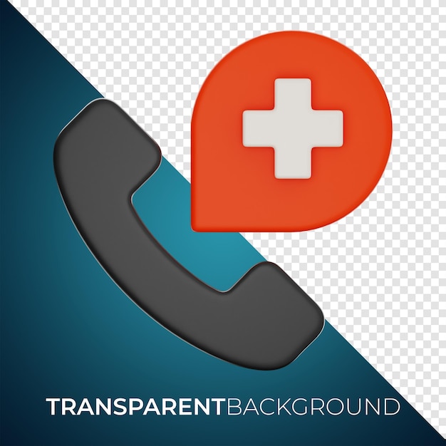 PSD premium medizinisches telefon krankenhaus symbol 3d-rendering auf isoliertem hintergrund png