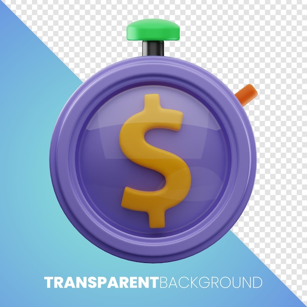 Premium Money Finance icon 3d rendering Sfondo trasparente PNG ad alta risoluzione