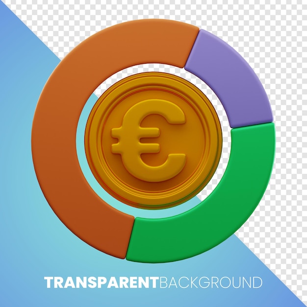 Premium Money Finance icon 3d rendering Sfondo trasparente PNG ad alta risoluzione