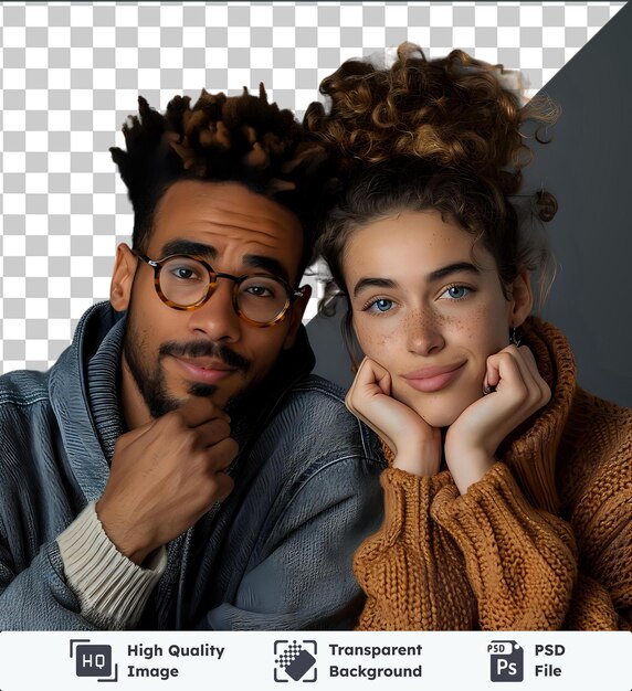 PSD premium of high quality psd international friendship concept afro american man and european female