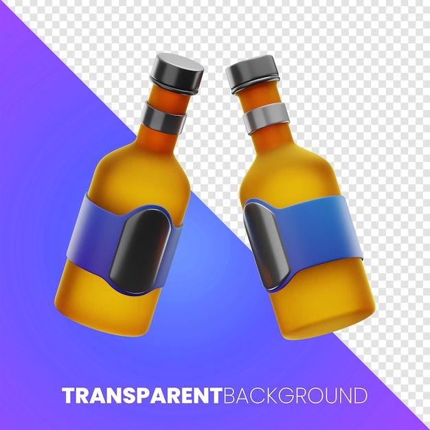 Premium-Party-Feier-Bier-Symbol 3D-Rendering auf isoliertem Hintergrund