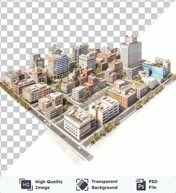 PSD premium de planificador urbano fotográfico realista _ s modelo de ciudad la ciudad del futuro