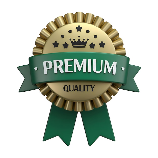Premium-Qualitäts-Gold-Abzeichen mit grünem Band