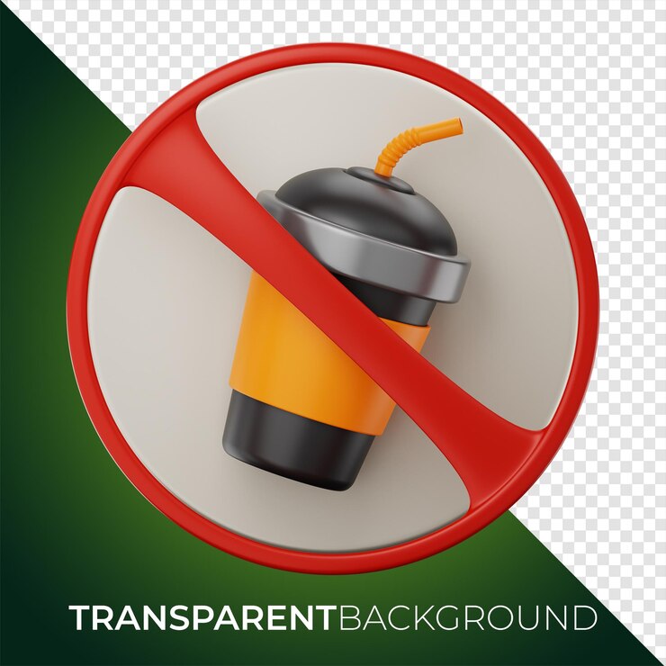 PSD premium ramadán sin bebida signo icono 3d renderizado sobre fondo aislado