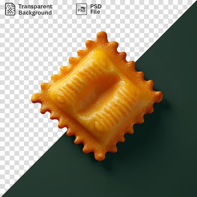 PSD premium de ravioli de queso sobre un fondo verde